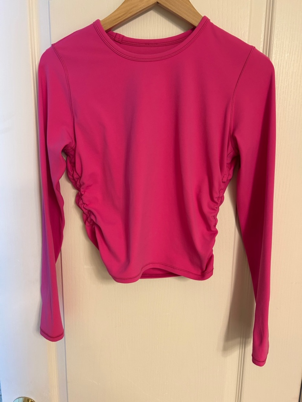 lululemon athletica All It Takes Nulu LS Ruched Cropped Top - Sonic Pink